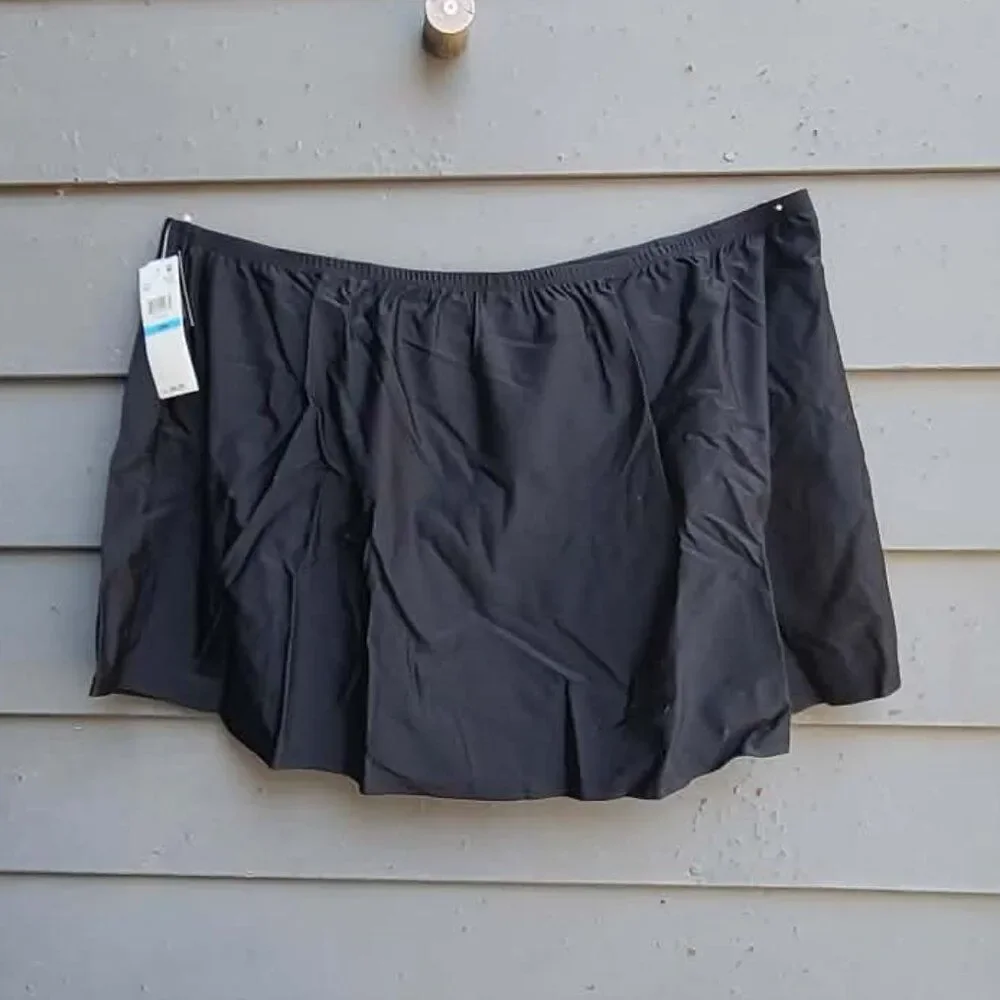 Island Escape Black Swim Skirt size 20W NWT!